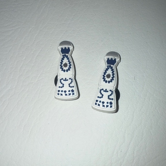 Other - White and Blue Patterned croc charms